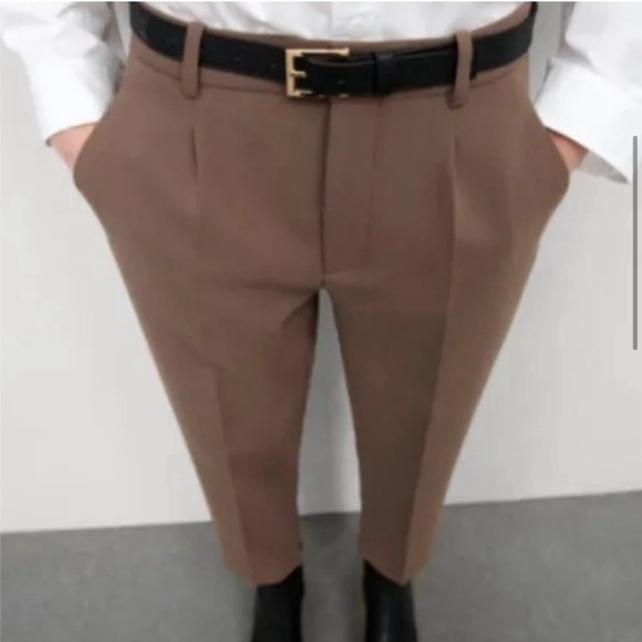 ZARA Trendy Business & Play Woman trousers, Relaxed in milky chocolate 🔥🔥🔥 - Picture 3 of 7